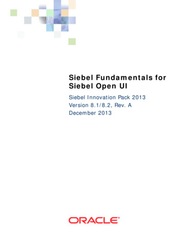 Siebel Fundamentals For Siebel Open UI - Oracle