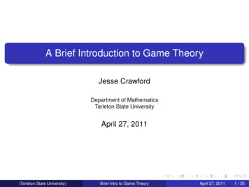 A Brief Introduction To Game Theory