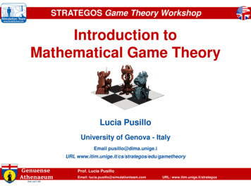 Introduction To Mathematical Game Theory