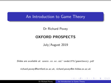 An Introduction To Game Theory - University Of Oxford