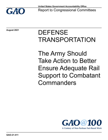 GAO-21-411, DEFENSE TRANSPORTATION: The Army Should 