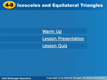 44-9-9 Isosceles And Equilateral Triangles