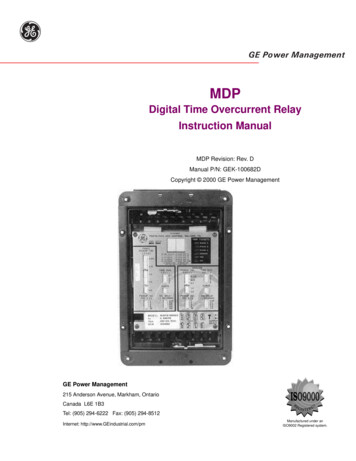 Digital Time Overcurrent Relay Instruction Manual