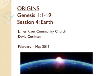ORIGINS Genesis 1:1-19 Session 4: Earth