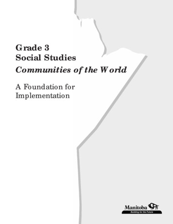 Grade 3 Social Studies - Manitoba Education
