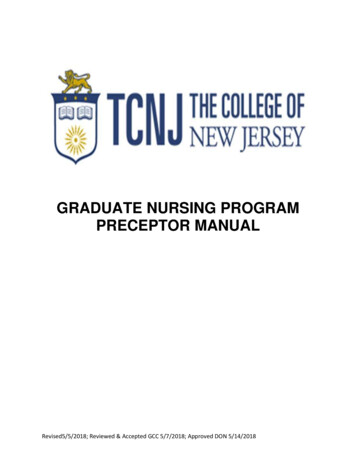 Graduate Nursing Program Preceptor Manual