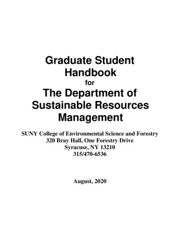 Graduate Handbook - ESF SUNY College Of Environmental Science And .