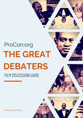 The Great Debaters Discussion Guide - ProCon 