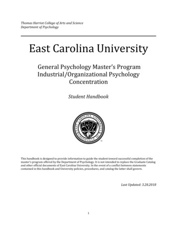 General Psychology Master’s Program Industrial .