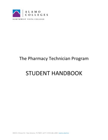 Handbook Pharmacy Technician - Alamo Colleges District