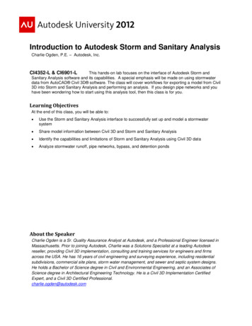 Introduction To Autodesk Storm And Sanitary Analysis