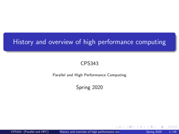 History And Overview Of High Performance Computing - Gordon College