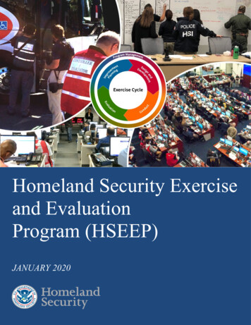 Homeland Security Exercise And Evaluation Program 