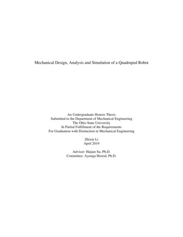 Mechanical Design, Analysis And Simulation Of A 