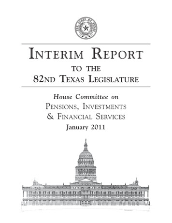 InterIm Eport - Texas House Of Representatives