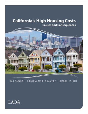 California's High Housing Costs