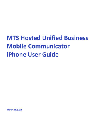 MTS Hosted Unified Business Mobile Communicator IPhone User Guide