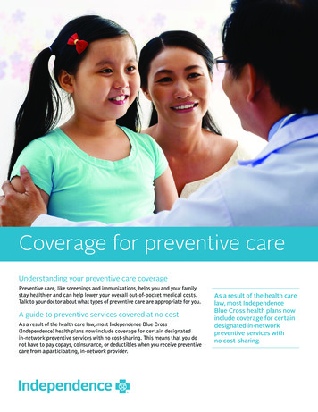 Coverage For Preventive Care - Villanova.edu