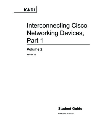 Part 1 Networking Devices, Interconnecting Cisco
