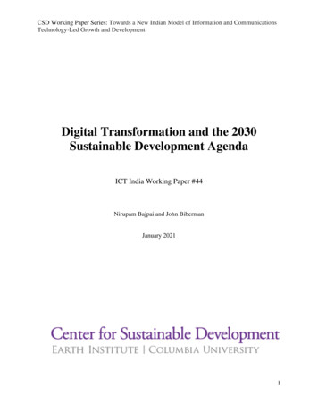 Digital Transformation And The 2030 Sustainable .