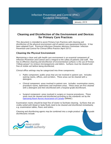 Infection Prevention And Control (IPAC) Guidance Document .