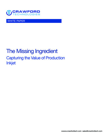 Inkjet Missing Ingredient - Crawfordtech 