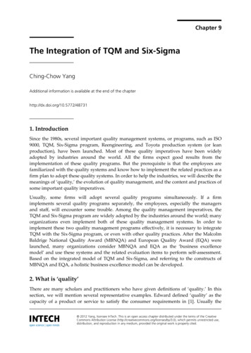 The Integration Of TQM And Six-Sigma - IntechOpen