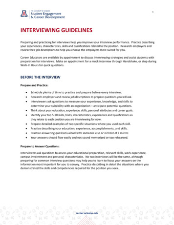 INTERVIEWING GUIDELINES - The Graduate Center