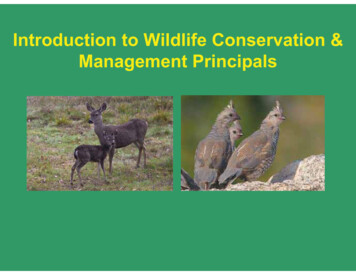 Introduction To Wildlife Conservation & Management Principals