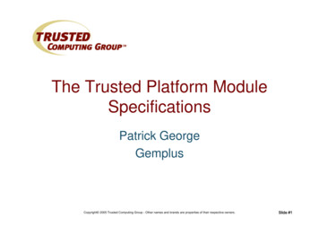 The Trusted Platform Module Specifications - Virginia Tech