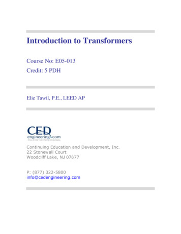Introduction To Transformers - CED Engineering