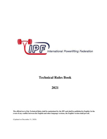 Technical Rules Book 2021 - Powerlifting.sport