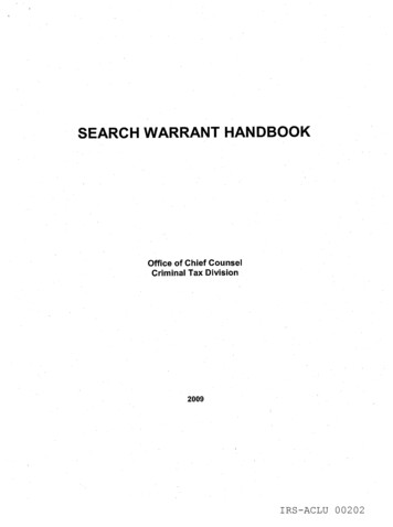 SEARCH WARRANT HANDBOOK
