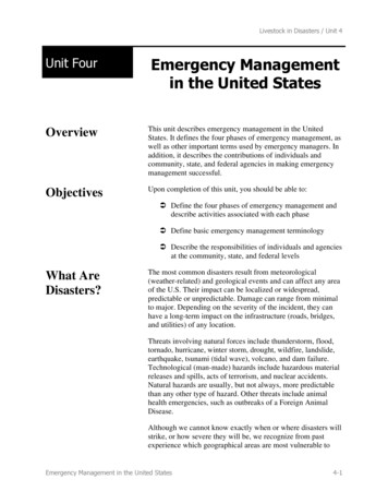 Unit Four Emergency Management In The United States
