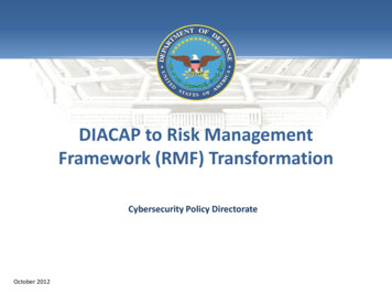 DIACAP To Risk Management Framework (RMF) Transformation - NIST