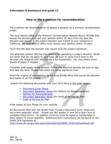How To File A Petition For Reconsideration