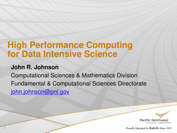 High Performance Computing For Data Intensive Science