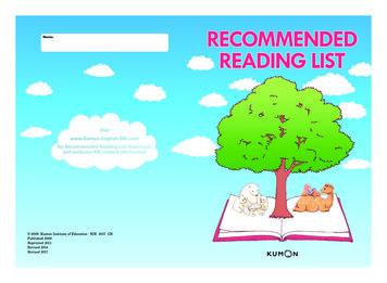RRL Booklet Dec2014 6 - The Kumon English Recommended .