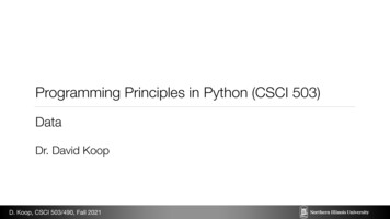 Programming Principles In Python (CSCI 503)