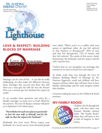 LOVE & RESPECT: BUILDING BLOCKS OF MARRIAGE