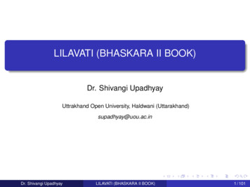 LILAVATI (BHASKARA II BOOK) - Uttarakhand Open University
