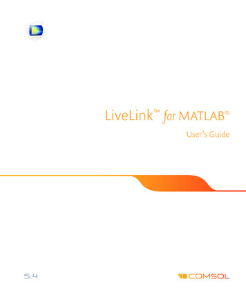 LiveLink For MATLAB User’s Guide - COMSOL Multiphysics
