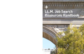 LL.M. Job Search Resources Handbook - New York University