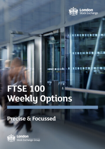 FTSE 100 Weekly Options - London Stock Exchange Group