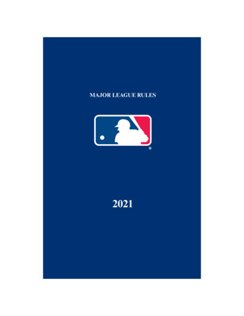 2021 - Major League Rules