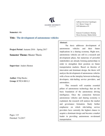 Title: The Development Of Autonomous Vehicles