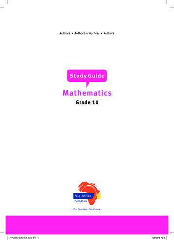 Via Afrika Maths Study Guide Gr10