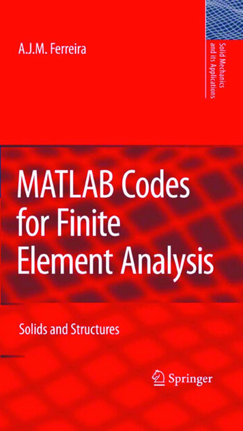 MATLAB Codes For Finite Element Analysis