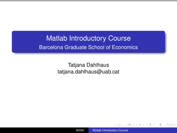 Matlab Introductory Course