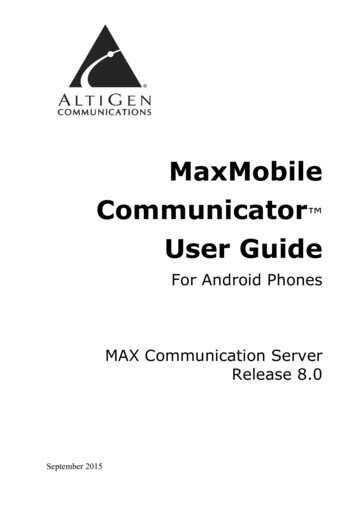 MaxMobile Communicator User Guide - Altigen